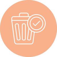 Waste Bin Line Multi Circle Icon vector