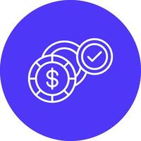 Dollar Line Multi Circle Icon vector