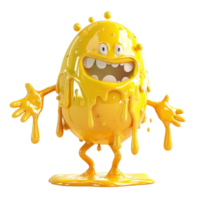 engraçado amarelo monstro desenho animado personagem ai-generativo png