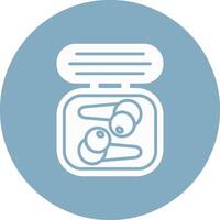 Earbuds Glyph Multi Circle Icon vector