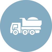 Dumper Truck Glyph Multi Circle Icon vector