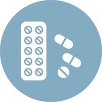 Pills Glyph Multi Circle Icon vector