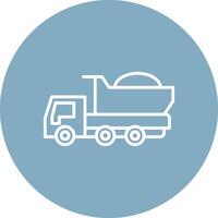 Dumper Truck Line Multi Circle Icon vector