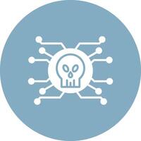 Cyber Attack Glyph Multi Circle Icon vector