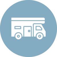 Camper Glyph Multi Circle Icon vector