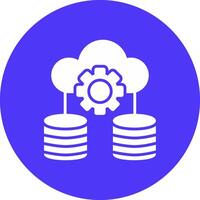 Data Storage Glyph Multi Circle Icon vector