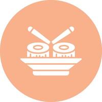 Sushi Glyph Multi Circle Icon vector