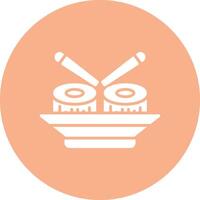 Sushi Glyph Multi Circle Icon vector