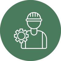 Worker Line Multi Circle Icon vector