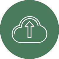 Cloud Uploading Line Multi Circle Icon vector