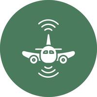 Aeroplane Glyph Multi Circle Icon vector
