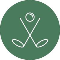 golf línea multi circulo icono vector