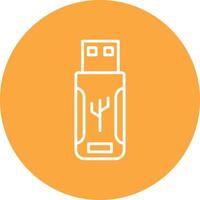 Flash Drive Line Multi Circle Icon vector