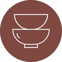 Dishes Line Multi Circle Icon vector