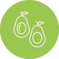 aguacate línea multi circulo icono vector