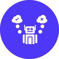 Robot Glyph Multi Circle Icon vector