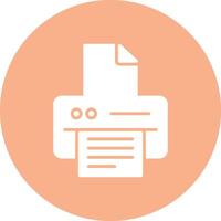 Printer Glyph Multi Circle Icon vector