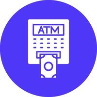 ATM Glyph Multi Circle Icon vector