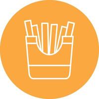 French Fries Line Multi Circle Icon vector