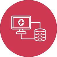 Database Line Multi Circle Icon vector