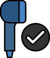 Earbud Line Filled Icon vector