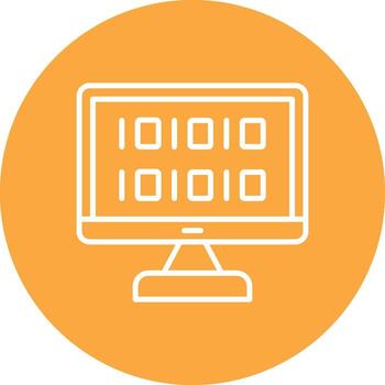 binario código línea multi circulo icono vector