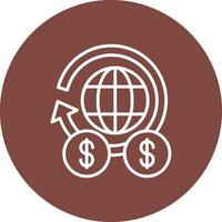 global Finanzas línea multi circulo icono vector
