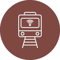 Train Line Multi Circle Icon vector