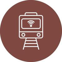 Train Line Multi Circle Icon vector