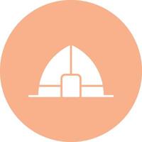 Tent Glyph Multi Circle Icon vector