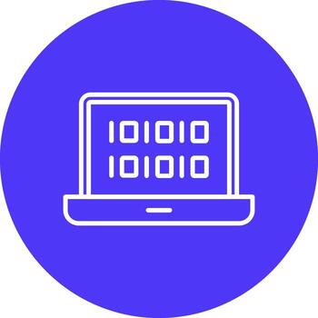 binario código línea multi circulo icono vector