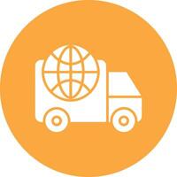 Worldwide Delivery Glyph Multi Circle Icon vector