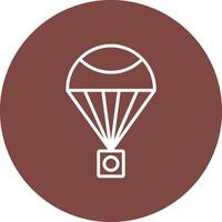 Parachute Line Multi Circle Icon vector