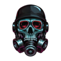 Detailed Illustration skull Head wearing a gas mask Sticker Art png