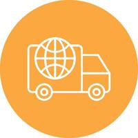 Worldwide Delivery Line Multi Circle Icon vector