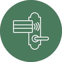 Door Lock Line Multi Circle Icon vector