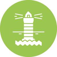 Lighthouse Glyph Multi Circle Icon vector
