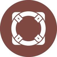 Life Ring Glyph Multi Circle Icon vector