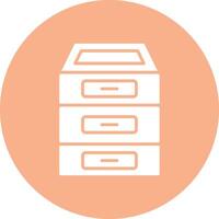 Filing Cabinet Glyph Multi Circle Icon vector