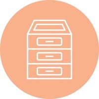 Filing Cabinet Line Multi Circle Icon vector