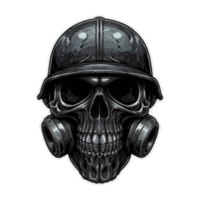 Skull wearing a gas mask illustration png