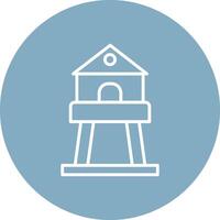 Tower Line Multi Circle Icon vector