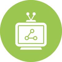 Television Glyph Multi Circle Icon vector