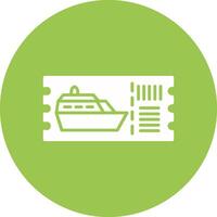 Cruise Ticket Glyph Multi Circle Icon vector