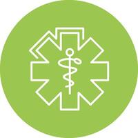 Caduceus Line Multi Circle Icon vector