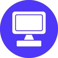 Monitor Screen Glyph Multi Circle Icon vector