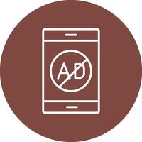 Ad Blocker Line Multi Circle Icon vector