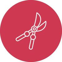 Purning Shears Line Multi Circle Icon vector