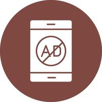 Ad Blocker Glyph Multi Circle Icon vector