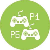 Player Versus Player Glyph Multi Circle Icon vector